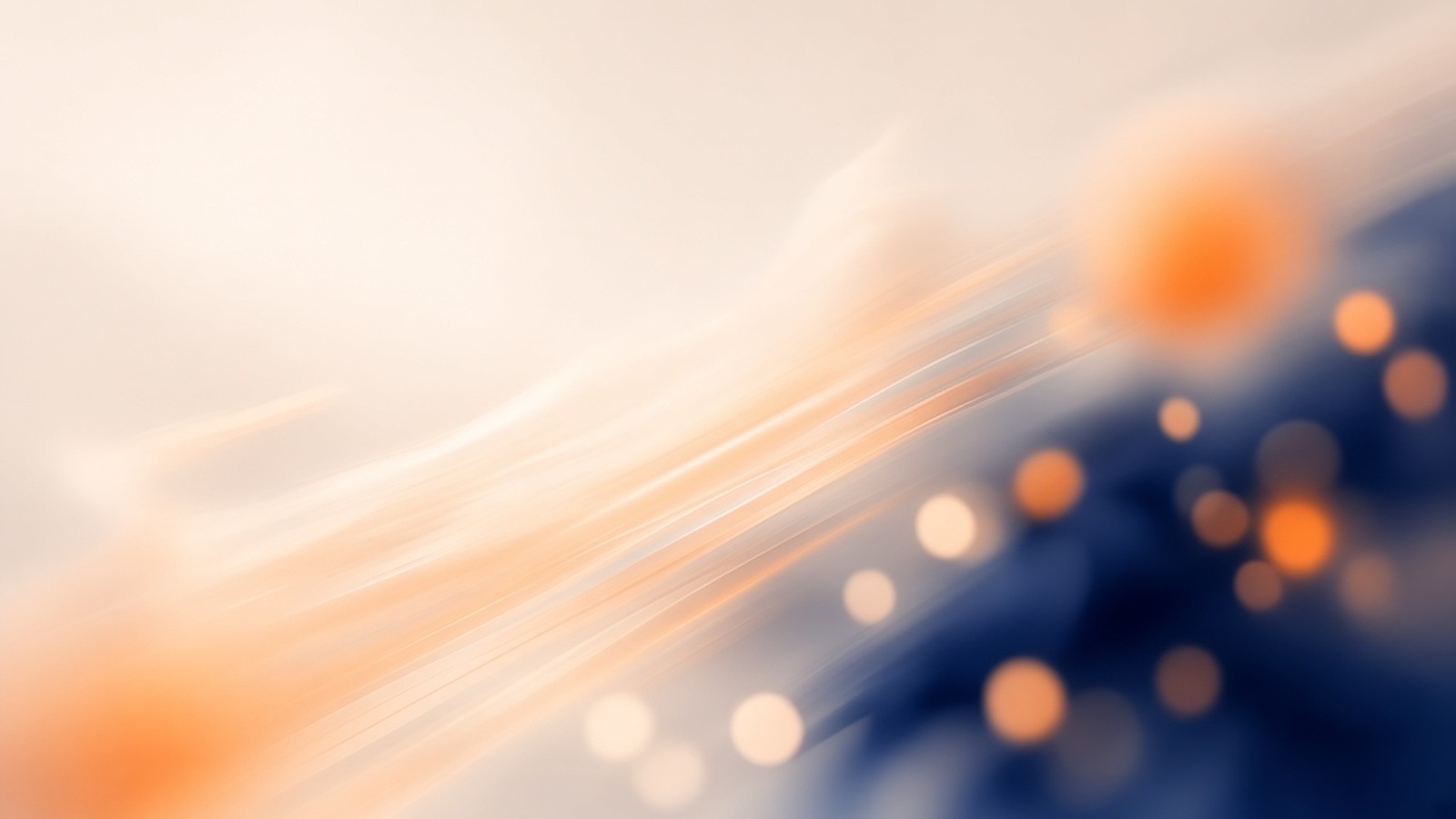 Abstracte lichtstrepen en bokeh in oranje en donkerblauw