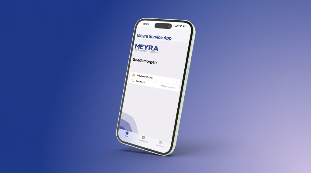 Meyra Service App: startscherm op iPhone