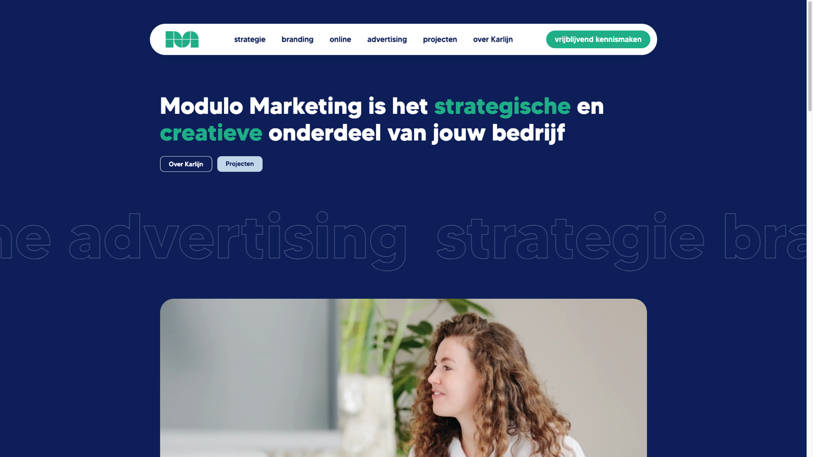 Homepagina van Modulo Marketing